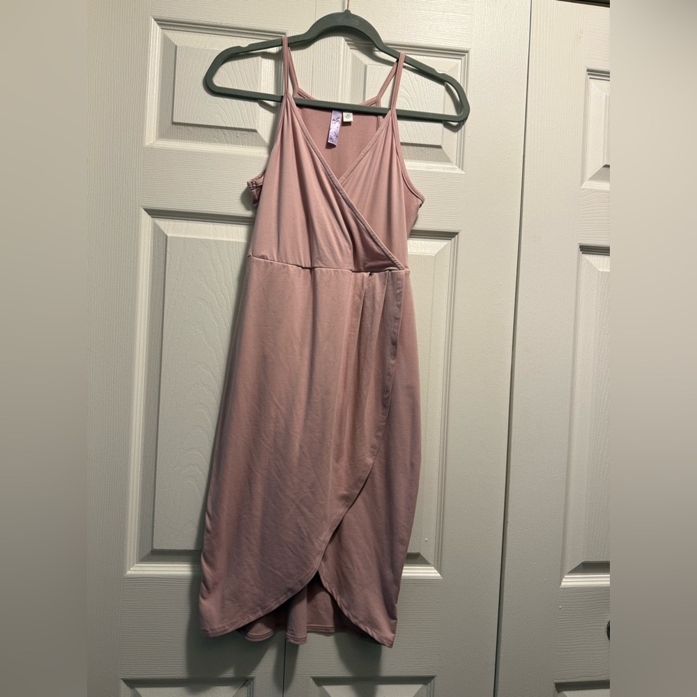 Alya Pink Asymmetrical Sundress Spaghetti Strap